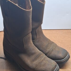 Classic Men's Brown Pull-On Western Boots - Rugged Work Style